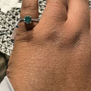GREEN SAPPHIRE DIAMOND ENGAGEMENT RING 8